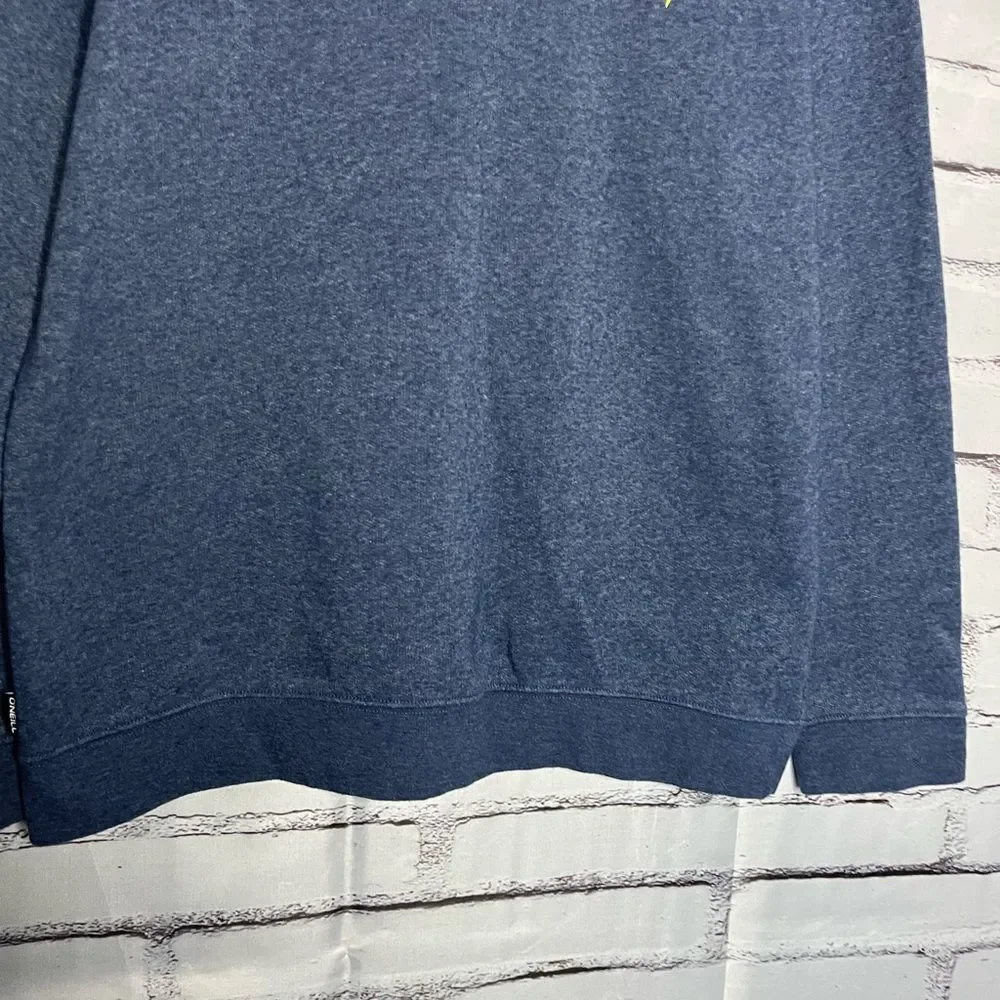 O'Neill Blue Crewneck Graphic Surf Sweater with Ribbed Cuffs Beach SZ L Unisex